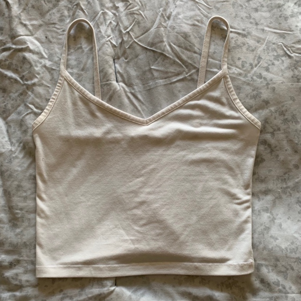 White thin Strap cropped top